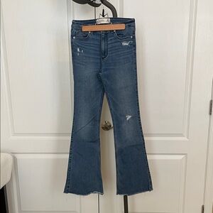Abercrombie & Fitch Distressed Blue Flare Jeans